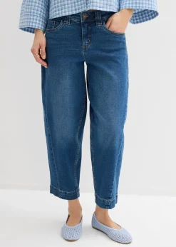 Femme bonprix Jeans|Jean barrel taille mi-haute, cropped