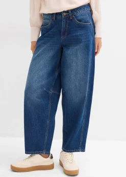 Femme bonprix Jeans|Jean barrel taille mi-haute