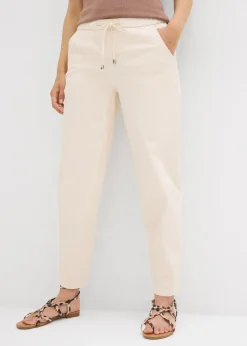 Femme bonprix Jeans|Jean barrel taille mi-haute élastiquée