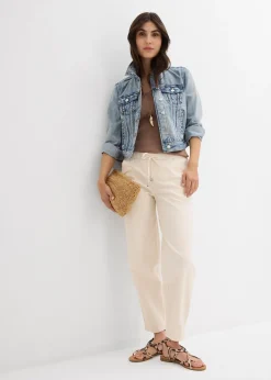 Femme bonprix Jeans|Jean barrel taille mi-haute élastiquée