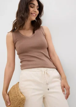 Femme bonprix Jeans|Jean barrel taille mi-haute élastiquée