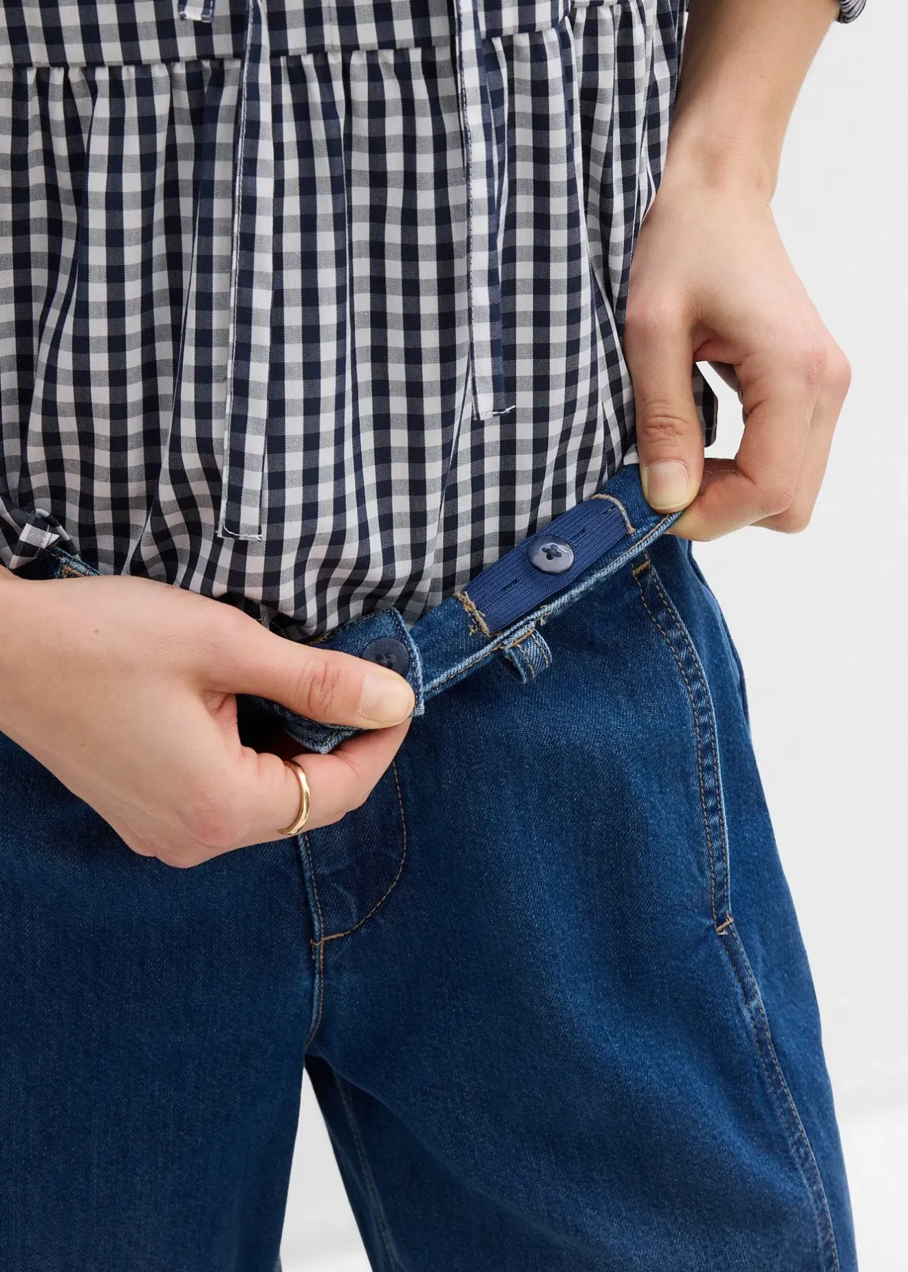 Femme bonprix Jeans|Jean barrel, taille mi-haute