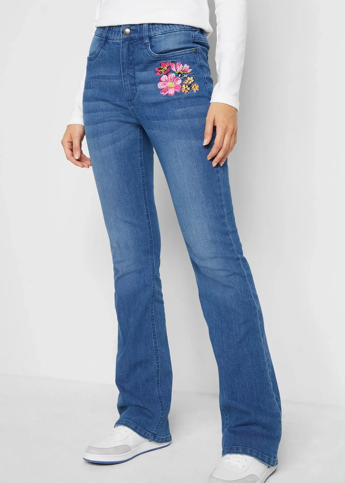 bonprix Jean bootcut, taille haute et élastiquée|Femme Jeans