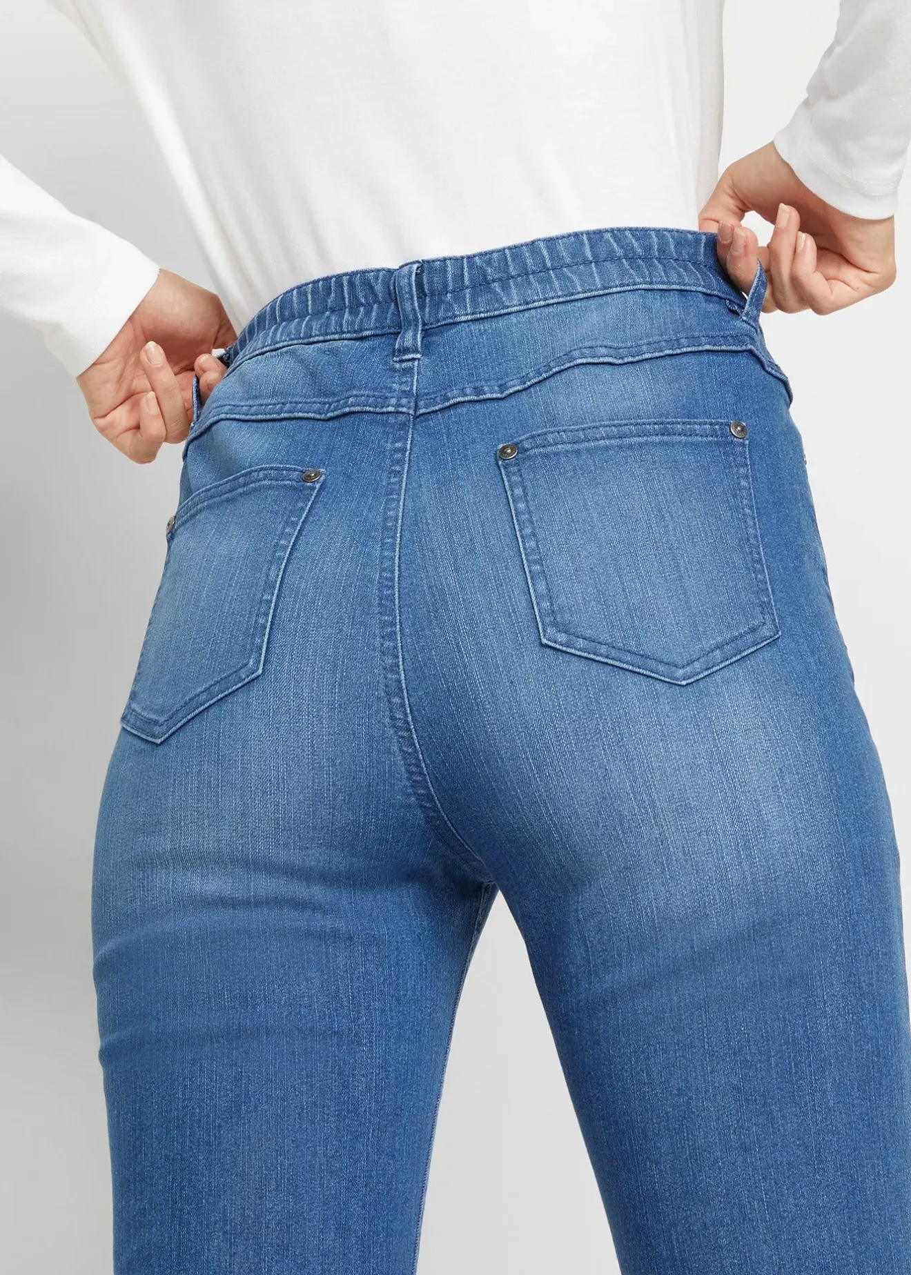 bonprix Jean bootcut, taille haute et élastiquée|Femme Jeans