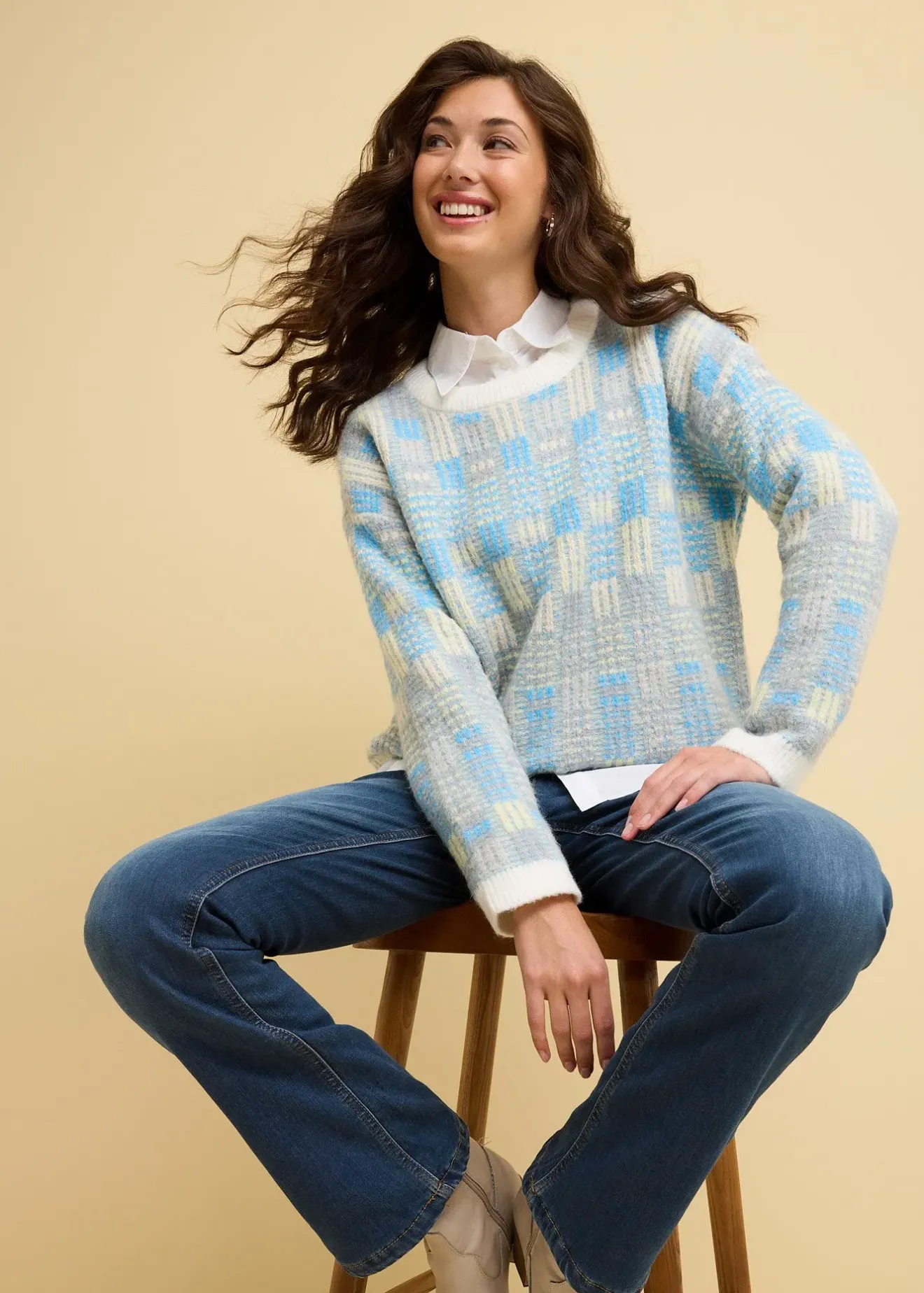 Femme bonprix Vêtements Thermiques|Jeans|Jean bootcut taille haute, thermique