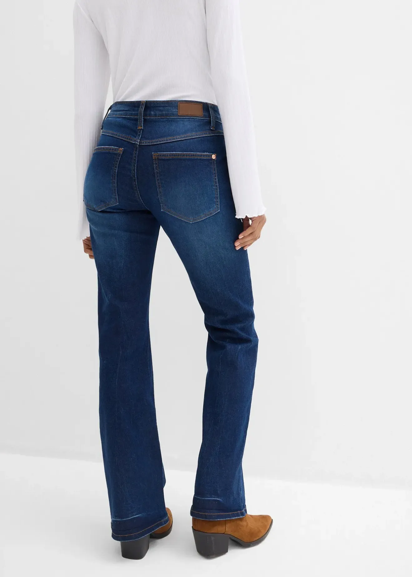 Femme bonprix Jeans|Jean bootcut taille mi-haute, extensible
