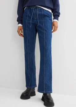 bonprix Jean bootcut taille mi-haute et élastiquée|Femme Tailles Petite