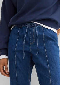bonprix Jean bootcut taille mi-haute et élastiquée|Femme Tailles Petite
