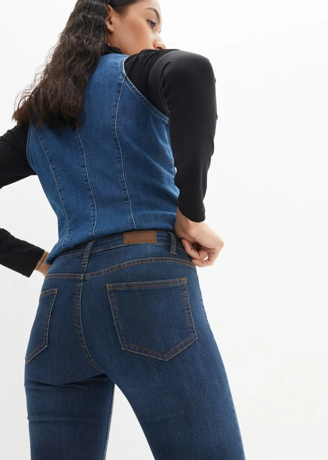 bonprix Jean bootcut taille mi-haute, extensible|Femme Tailles Petite|Jeans