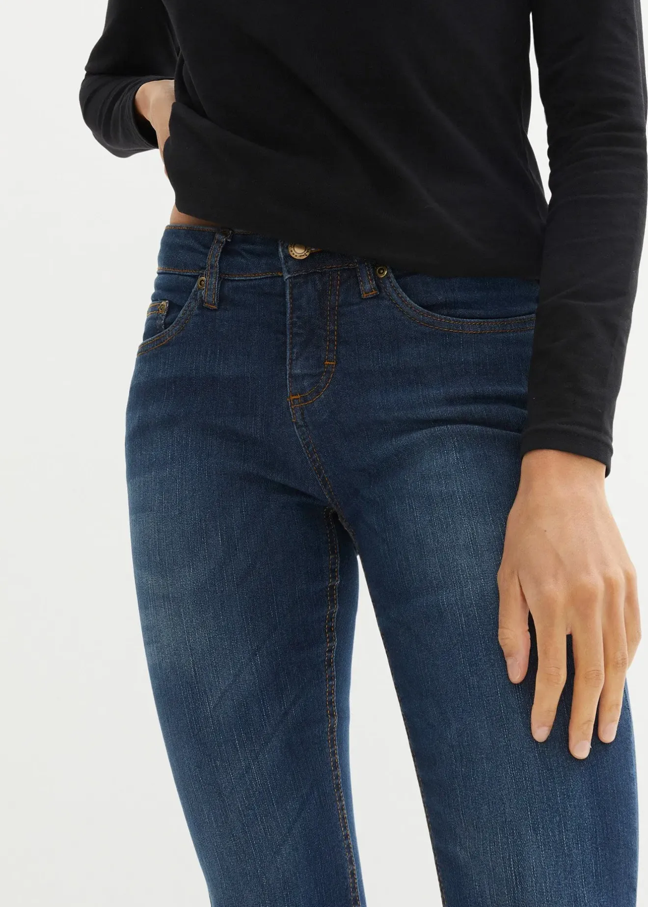 bonprix Jean bootcut taille mi-haute, extensible|Femme Tailles Petite|Jeans