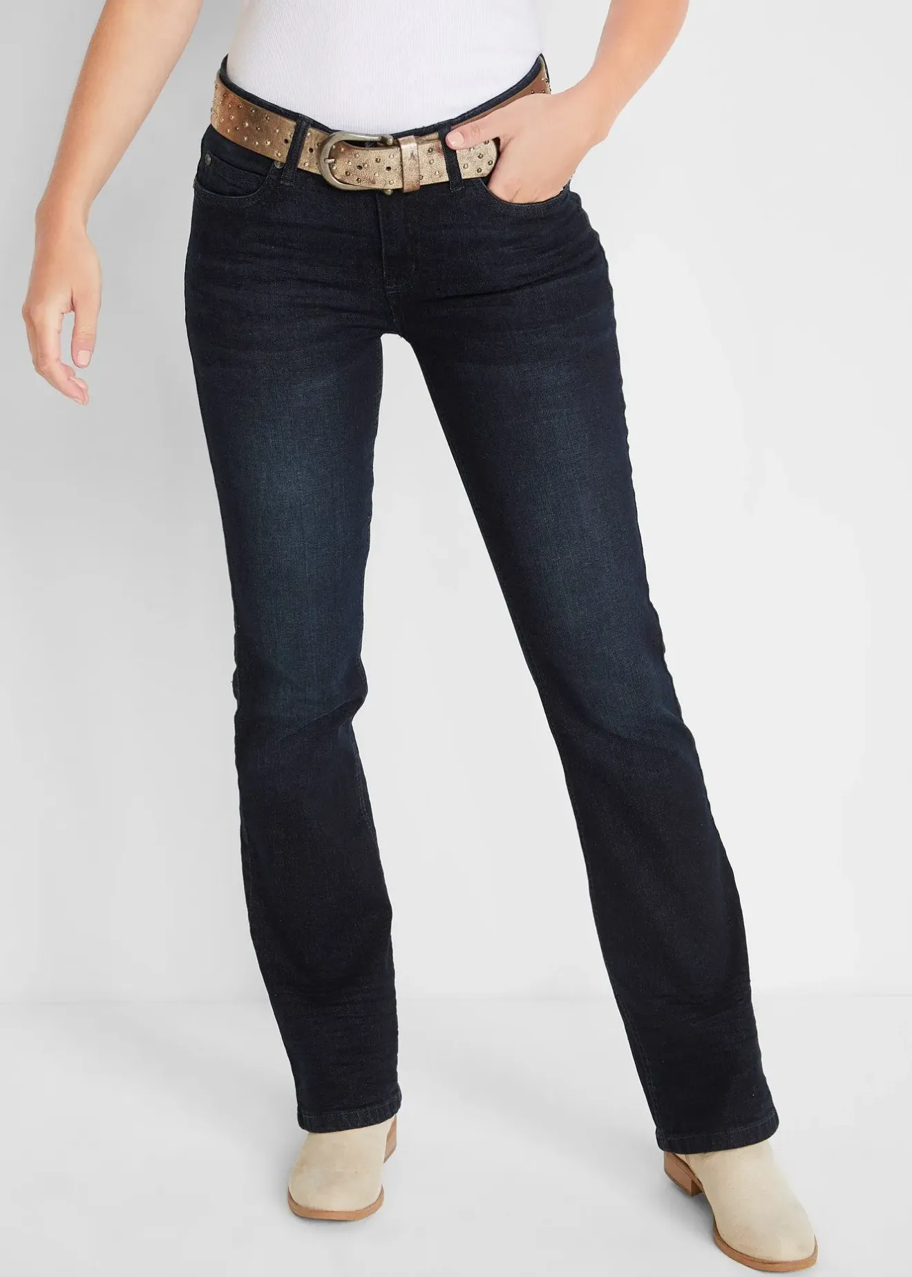 bonprix Jean bootcut taille mi-haute, extensible|Femme Jeans