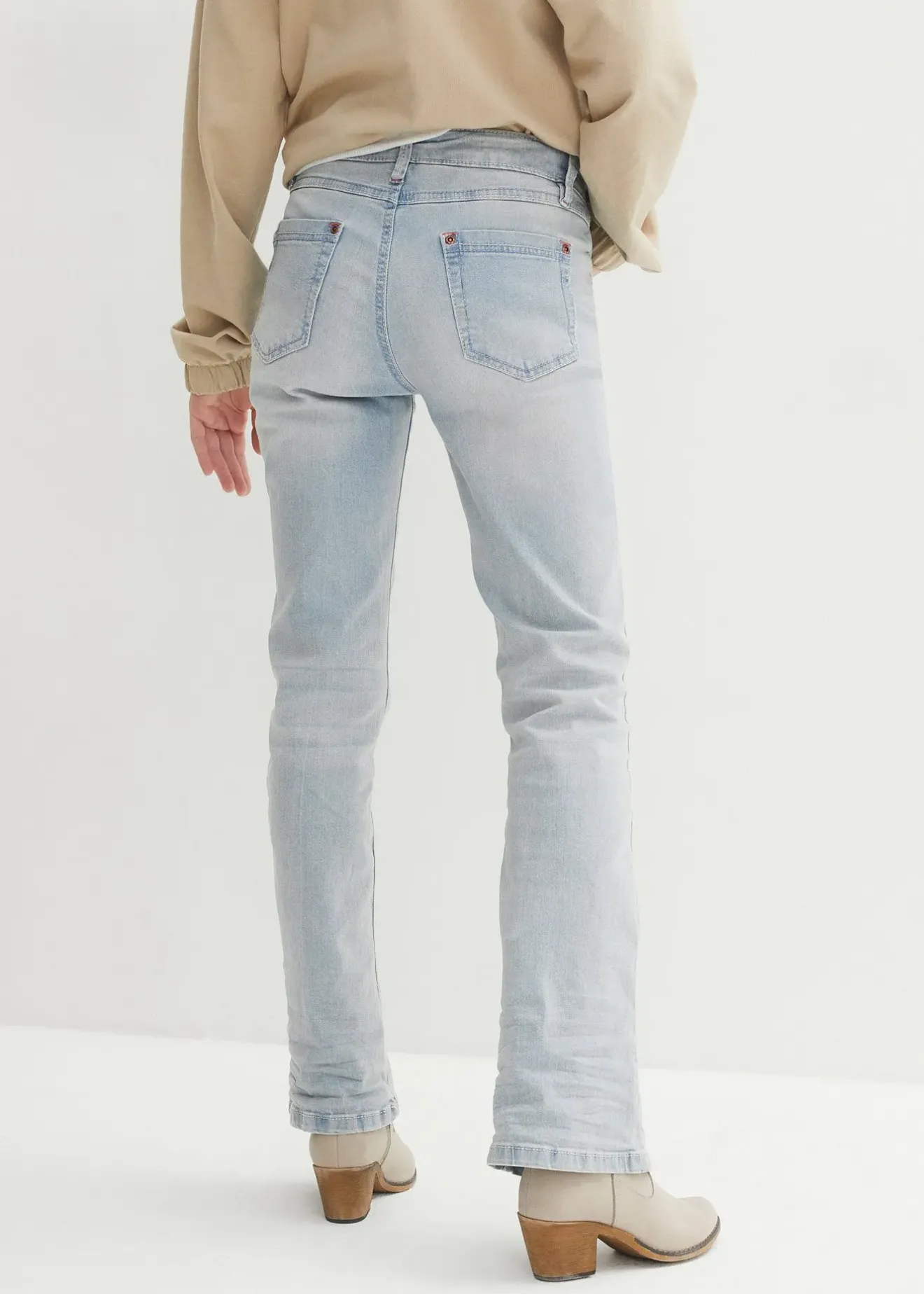 Femme bonprix Jeans|Jean bootcut taille mi-haute, extensible