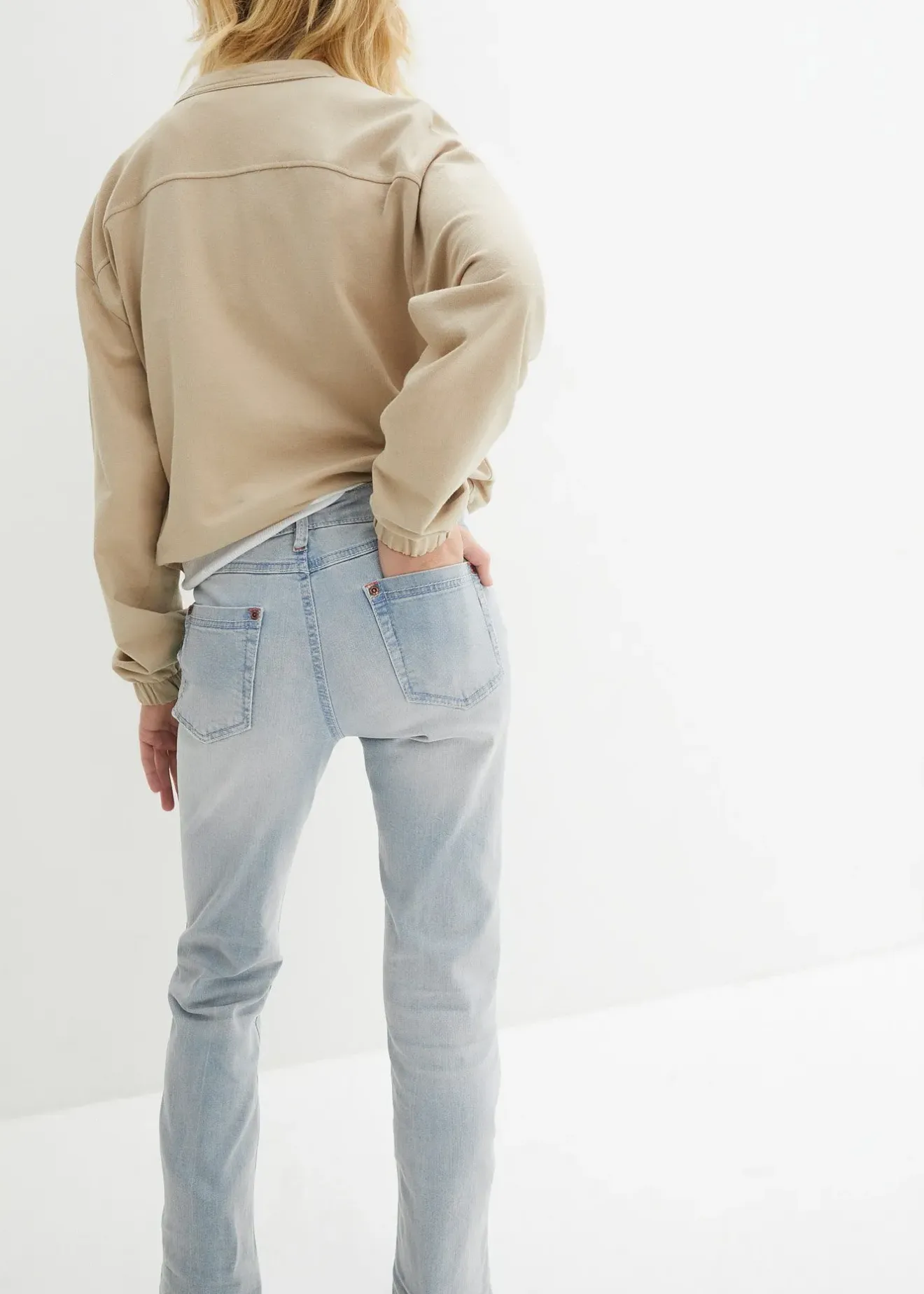 Femme bonprix Jeans|Jean bootcut taille mi-haute, extensible