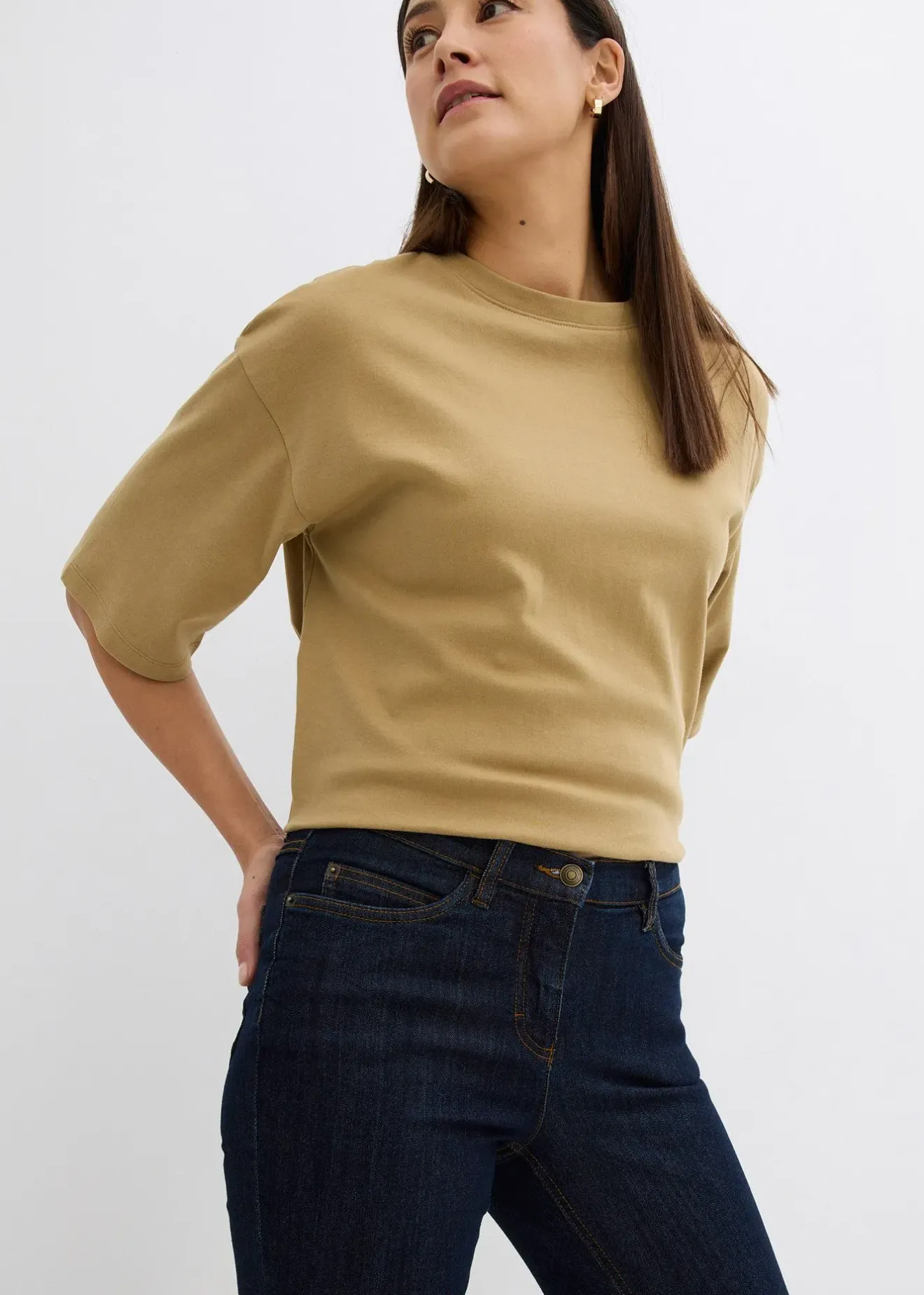 Femme bonprix Jeans|Jean bootcut taille mi-haute, extensible