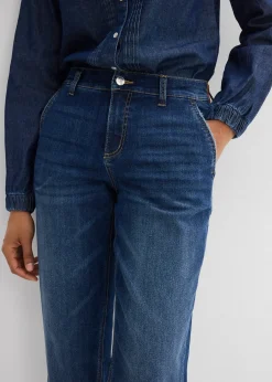 Femme bonprix Jeans|Jean boyfriend taille mi-haute et élastiquée