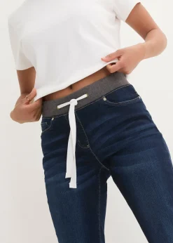 Femme bonprix Jeans|Jean Boyfriend, taille mi-haute élastiquée