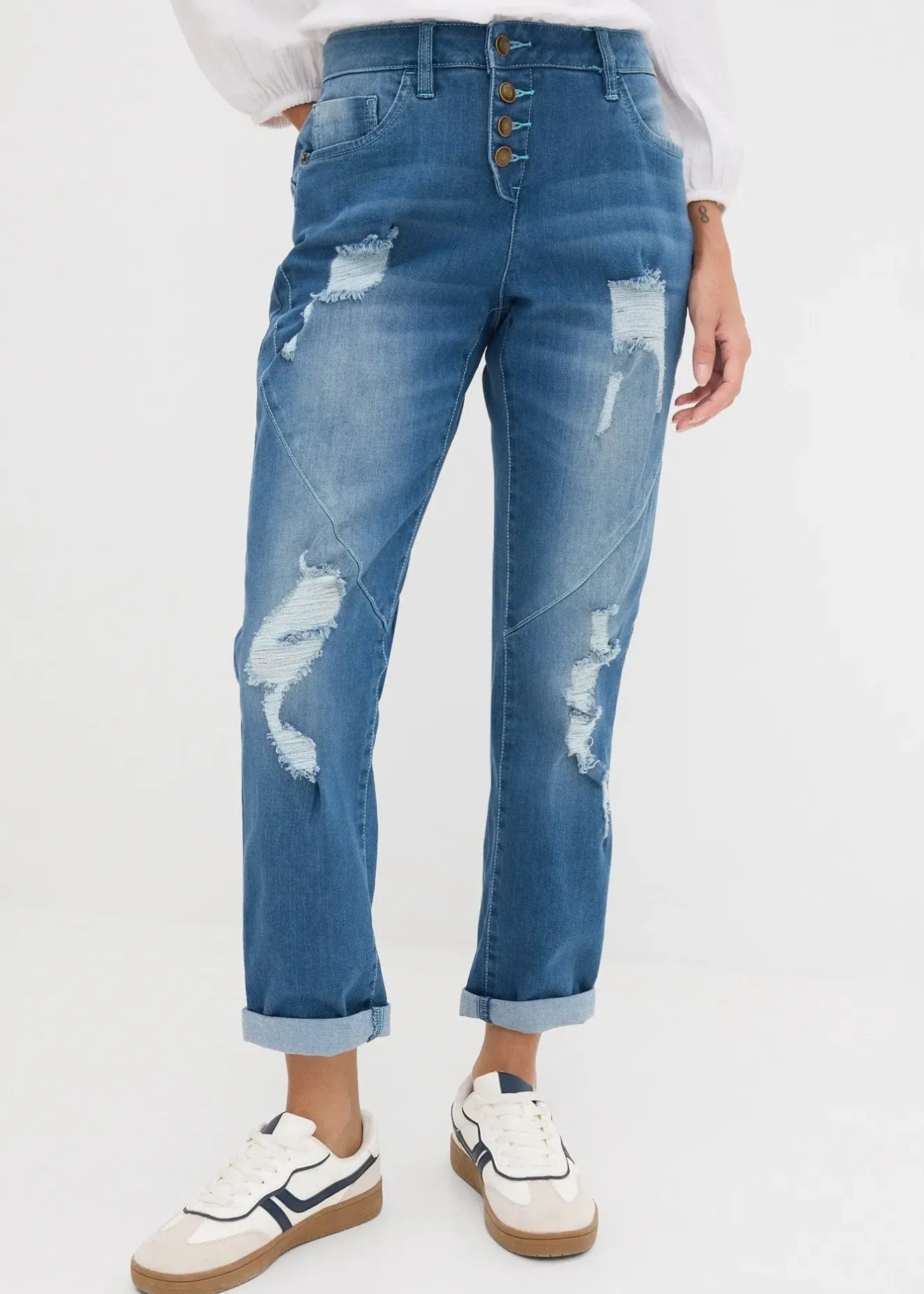 bonprix Jean boyfriend taille mi-haute|Femme Jeans