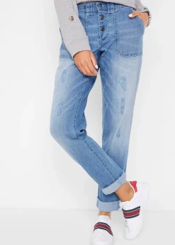 bonprix Jean boyfriend taille mi-haute, stretch confort|Femme Jeans