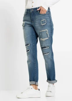 Femme bonprix Jeans|Jean boyfriend taille mi-haute