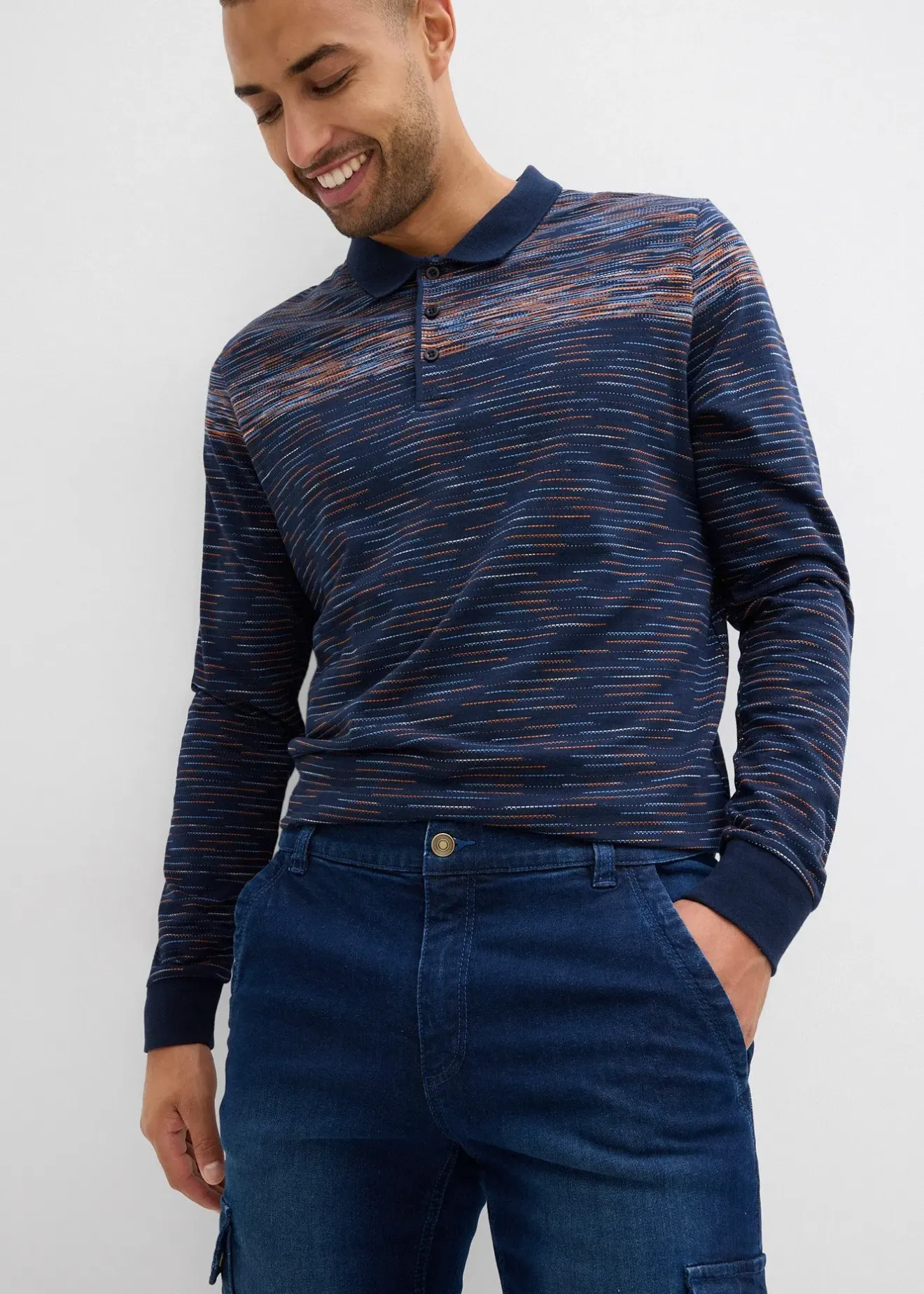 Homme bonprix Vêtements Thermiques|Jeans|Jean cargo avec doublure thermique en flanelle et taille élastiquée, droit