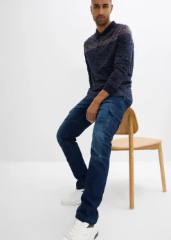 Homme bonprix Vêtements Thermiques|Jeans|Jean cargo avec doublure thermique en flanelle et taille élastiquée, droit