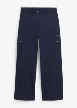 Femme bonprix Pantalons|Jean cargo en coton, taille mi-haute