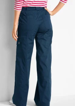 Femme bonprix Pantalons|Jean cargo en coton, taille mi-haute