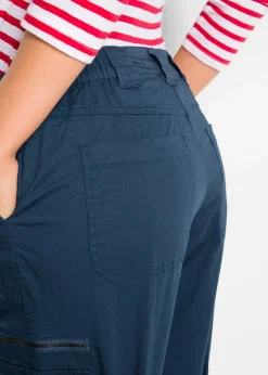 Femme bonprix Pantalons|Jean cargo en coton, taille mi-haute