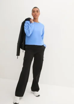 bonprix Jean cargo en coton, taille mi-haute|Femme Pantalons