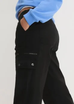 bonprix Jean cargo en coton, taille mi-haute|Femme Pantalons