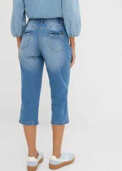 Femme bonprix Jeans|Jean corsaire slim, taille mi-haute