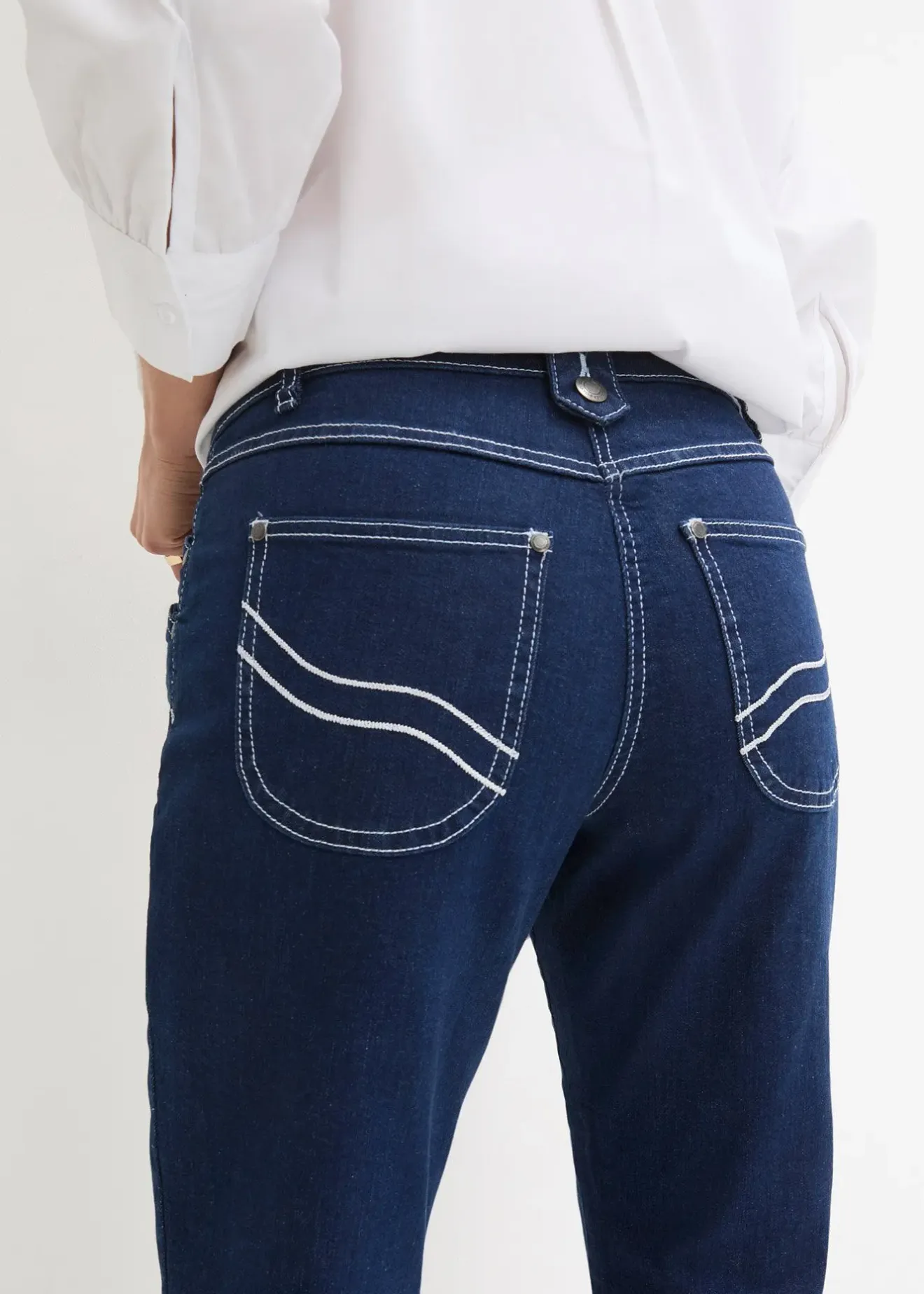 Femme bonprix Jeans|Jean corsaire, taille mi-haute