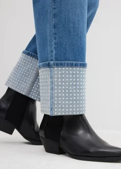 bonprix Jean droit à revers, taille haute|Femme Jeans