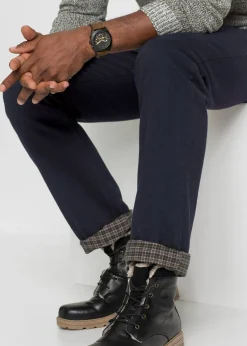 Homme bonprix Vêtements Thermiques|Vêtements De Plein Air|Jean droit, coupe classique, doublure chaude en flanelle