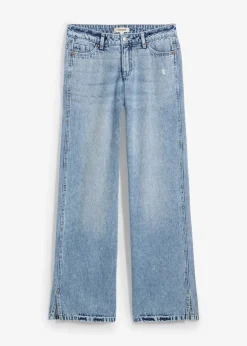 Femme bonprix Jeans|Jean droit et ample, taille mi-haute, peu extensible