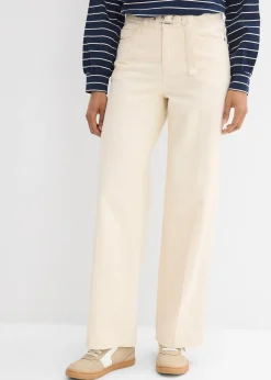 bonprix Jean droit et loose, taille mi-haute, coton|Femme Jeans|Tailles Petite