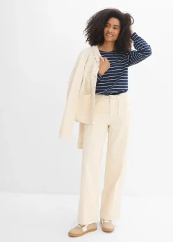 bonprix Jean droit et loose, taille mi-haute, coton|Femme Jeans|Tailles Petite