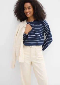 bonprix Jean droit et loose, taille mi-haute, coton|Femme Jeans|Tailles Petite