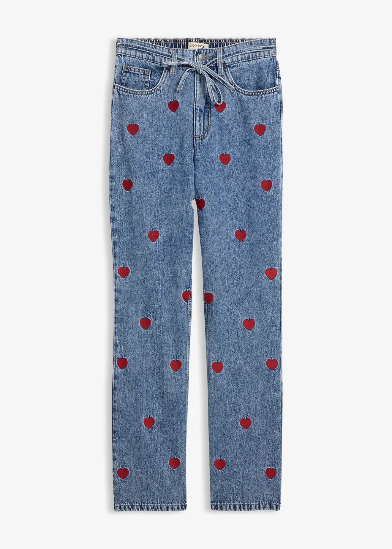 bonprix Jean droit et loose, taille haute, coton|Femme Jeans