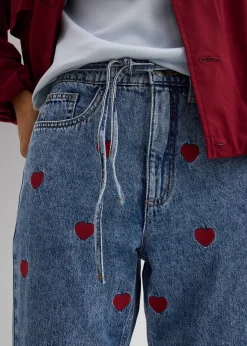 bonprix Jean droit et loose, taille haute, coton|Femme Jeans