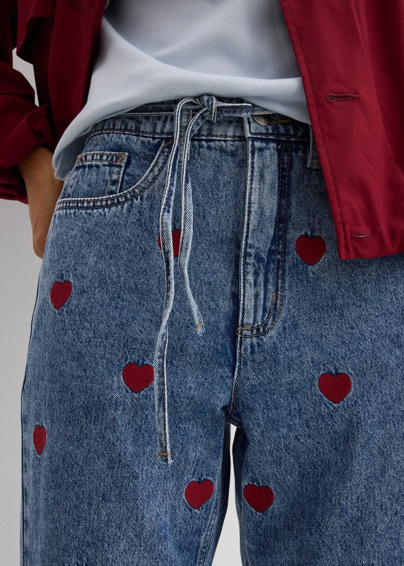 bonprix Jean droit et loose, taille haute, coton|Femme Jeans