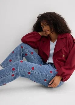 bonprix Jean droit et loose, taille haute, coton|Femme Jeans