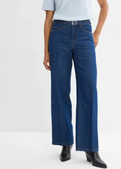 Femme bonprix Jeans|Tailles Petite|Jean droit et loose, taille mi-haute, coton
