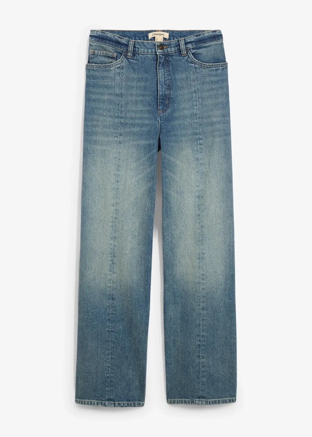 bonprix Jean droit et loose, taille haute, peu extensible|Femme Jeans