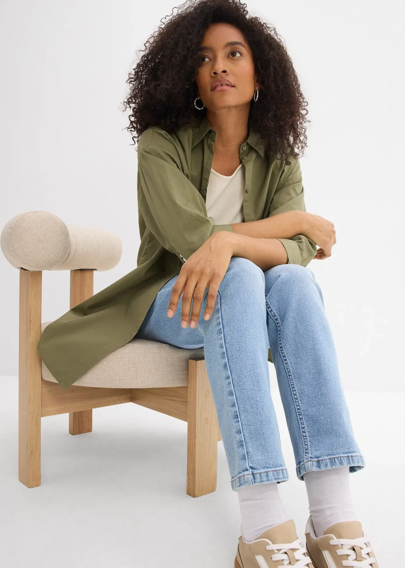 bonprix Jean droit et loose, taille mi-haute|Femme Jeans