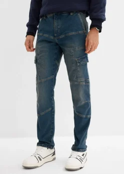 Homme bonprix Vêtements De Plein Air|Jeans|Jean droit extensible, poches cargo, regular