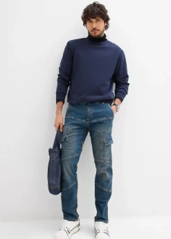 Homme bonprix Vêtements De Plein Air|Jeans|Jean droit extensible, poches cargo, regular