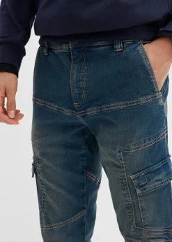Homme bonprix Vêtements De Plein Air|Jeans|Jean droit extensible, poches cargo, regular