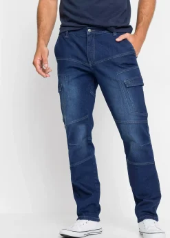 bonprix Jean droit extensible, poches cargo, regular|Homme Jeans|Vêtements De Plein Air
