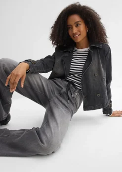 Femme bonprix Jeans|Jean droit loose, taille haute